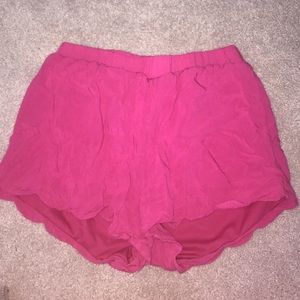 Pink Scalloped Shorts